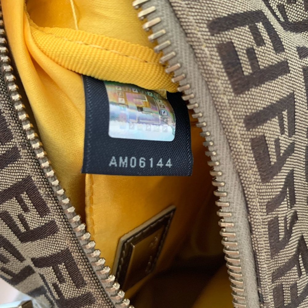 Sold Auth VTG Fendi Zucchino Mini Boston Bag Gold - Picture 16 of 16